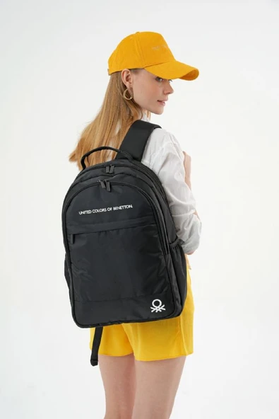United Colors Of Benetton Unisex Okul, Günlük ve Seyahat Sırt Çantası - Siyah - 20823 - 6