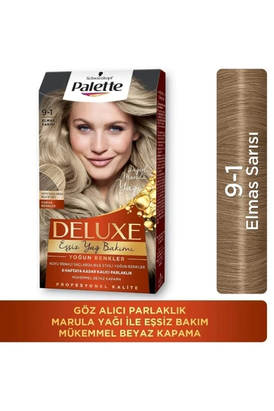 Palette Deluxe 9-1 Elmas Sarısı Saç Boyası x 3 Adet - 2