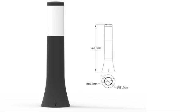 54 Cm, Plastik Gövde E27 Duylu Set Üstü Bahçe Armatürü, Elektrikle Çalışır Kaliteli Bahçe Apliği - Resim 5