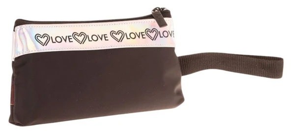 Kaukko Mirror Cüzdan Tipi Tek Bölmeli Kız Çocuk Okul Kalemliği - Siyah - K2752