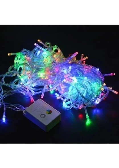 10 Mt 100 Led Rgb Renkli Işıklı Ultra Güçlü Yılbaşı Ağaç Işık 8 Fonksiyonlu Dekoratif  Sl-1013 Fişli - 2
