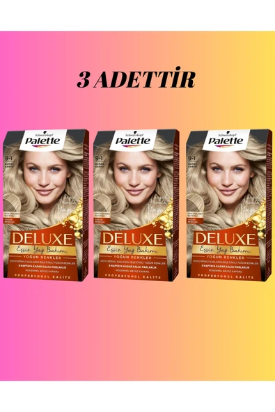 Palette Deluxe 9-1 Elmas Sarısı Saç Boyası x 3 Adet - 1