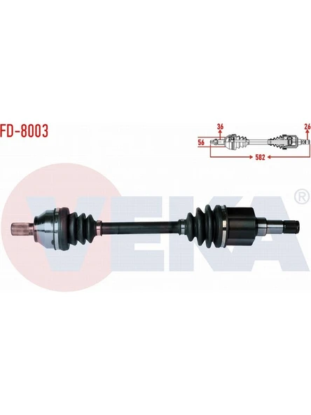 Komple Aks Sol Ön Ford Focus Iı (Da) 1.6 Tdcı Uzunluk 582Mm 2004-2011 ürün görseli