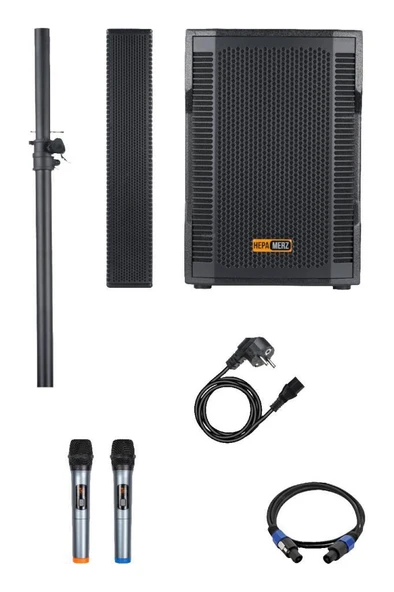 Hepa Merz Handfest Line Array Mikrofonlu Ses Sistemi Aktif Subwoofer + Line Hoparlör 2000W - 4