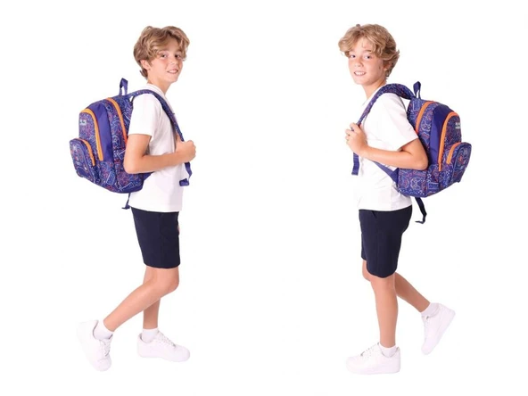 Kaukko Kids Erkek Çocuk Oyun Desenli Üçlü Okul Çanta Seti(Okul Çantası+Beslenme Çantası+Kalemlik) - Resim 4