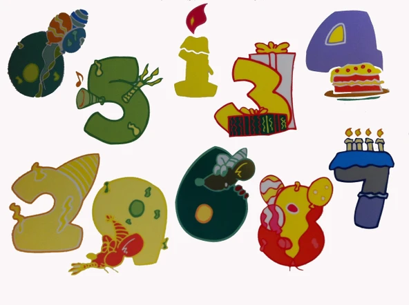 DEFTER STİCKER,LAPTOP STİCKER  RENKLİ RAKAMLI PVC 48X33X0,5CM - Resim 3