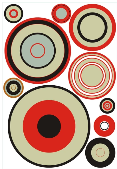 DEFTER STİCKER,LAPTOP STİCKER GEOMETRİK HALKALI PVC 48X33X0,5CM - 3