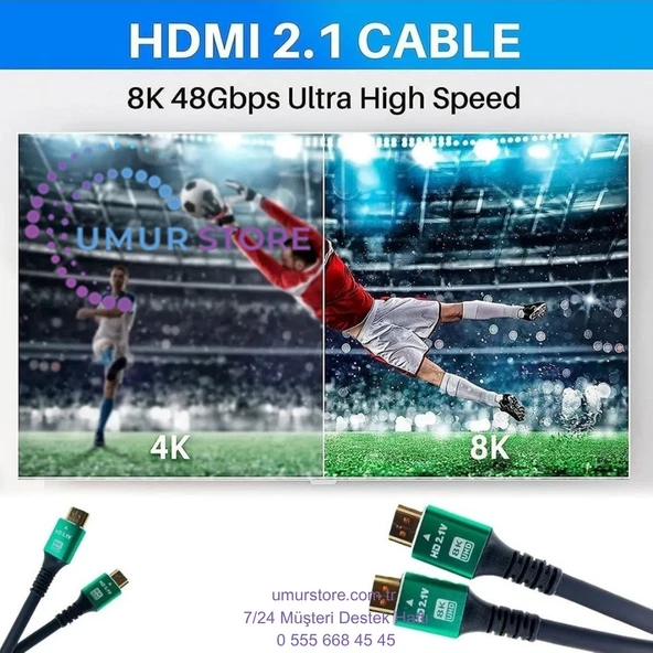 10K 8k HDMI Kablo Fiber Premium Tv Gaming Playstation Xbox Uydu V2.1 - 4