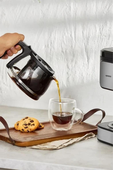 Karaca Just Coffee Aroma 2in1 Inox Çay ve Filtre Kahve Makinesi Teşhir - Resim 2