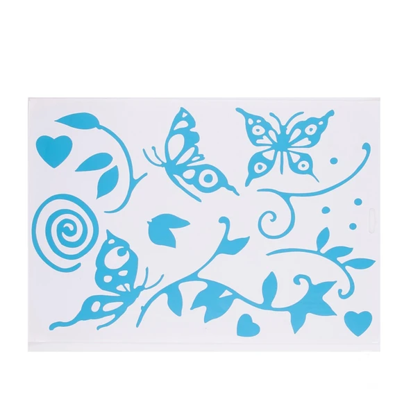 DEFTER STİCKER,LAPTOP STİCKER MAVİ KELEBEKLİ PVC 48X33X0,5CM - 3