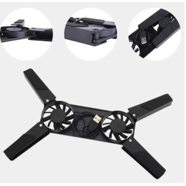 Katlanabilir, Soğutma Pedi, Dizüstü Soğutucu, Çift Fanlı Dizüstü Bilgisayar Standı, USB Powered, 7-15 inç, notebook Soğutucu, - 7