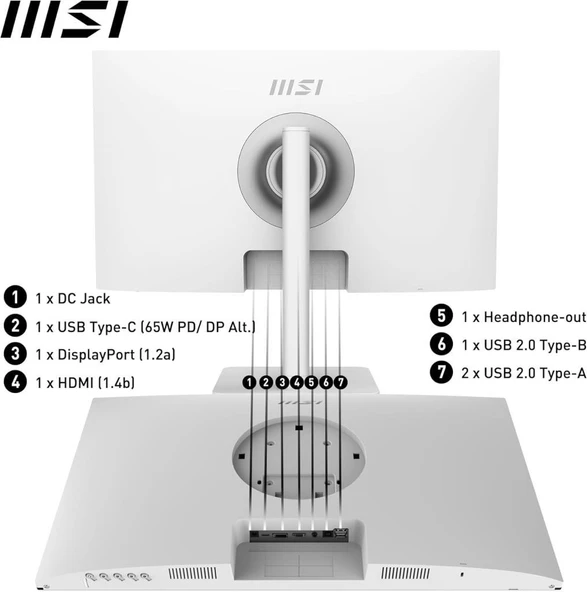 MSI Modern MD272XPW 27" 1 ms Full HD Pivot IPS 100 Hz Monitör Outlet - 2
