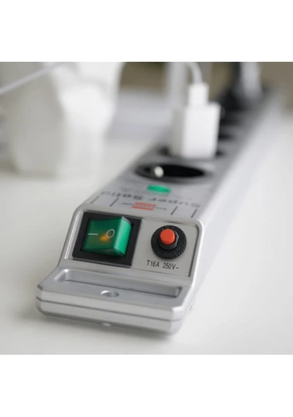 Brennenstuhl Super Solid Surge Protection 13.500 mAh Anahtarlı 8'li 2.5 m Akım Korumalı Priz - 10