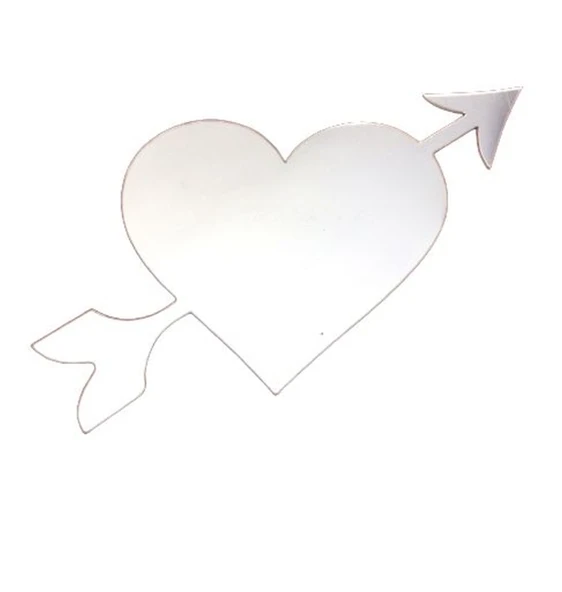 DEFTER STİCKER,LAPTOP STİCKER  AYNALI KALP ŞEKİLLİ 20X11X0,6CM - Resim 3