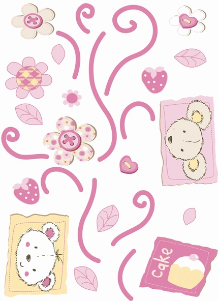 DEFTER STİCKER,LAPTOP STİCKER ÇİÇEKLİ AĞAÇ DESENLİ PVC 70X50X0,5CM - Resim 3