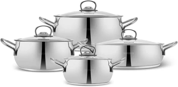 Nisa 8 Parça Çelik Tencere Seti Teşhir