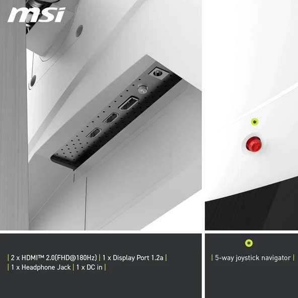 MSI MAG 274PFW 27" 1 ms Full HD Pivot IPS 180 Hz Oyuncu Monitörü Outlet - 4