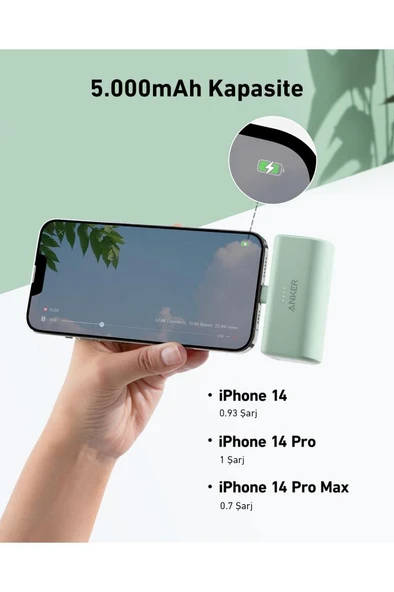 Anker A1645 5000 mAh Hızlı Şarj Powerbank Outlet - 6