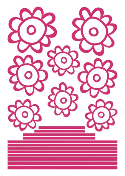 DEFTER STİCKER,LAPTOP STİCKER PEMBE PAPATYALI PVC 48X33X0,5CM - 3