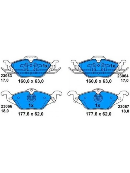 Ön Fren Balatası – Opel Astra G 1.2 16V / 1.4 16V / 1.6 16V / 1.7 DTI (1998–2005) Uyumlu
