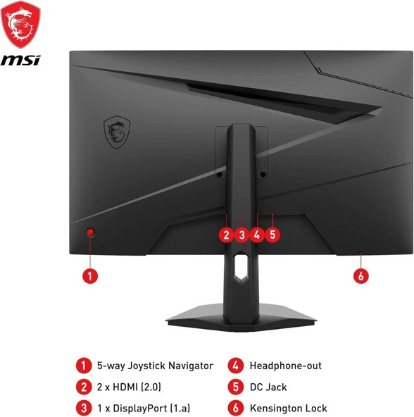 MSI G274F 27" 1 ms Full HD IPS 180 Hz Oyuncu Monitörü Outlet - 6