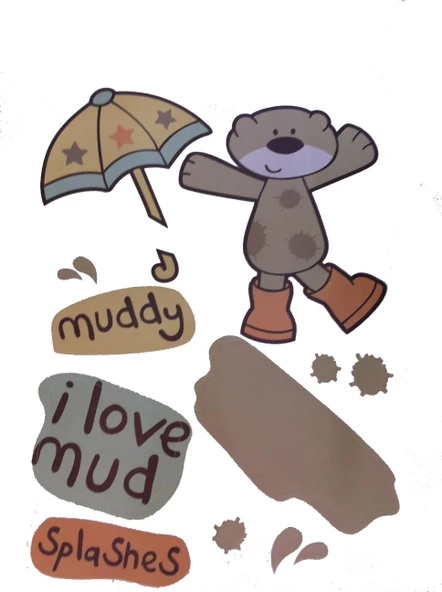 DEFTER STİCKER,LAPTOP STİCKER SEVİMLİ AYI DESENLİ PVC 70X50X0,5CM - 3