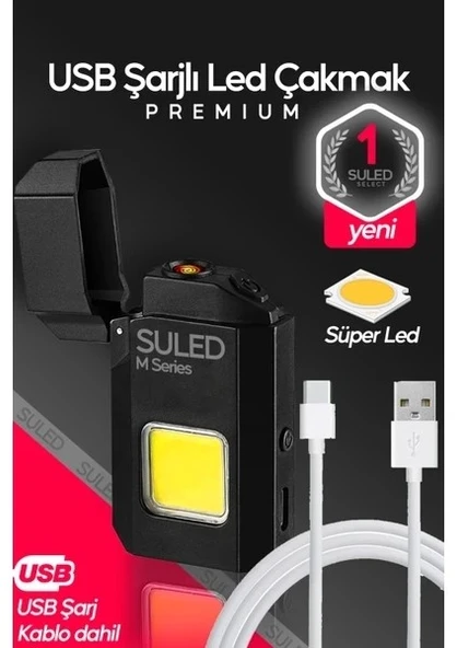 Şarjlı Çakmak USB Şarjlı LED Fener M Serisi Kamp Çakmağı Cob LED Ce Rüzgardan Etkilenmez - 1