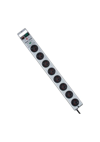 Brennenstuhl Super Solid Surge Protection 13.500 mAh Anahtarlı 8'li 2.5 m Akım Korumalı Priz - 5