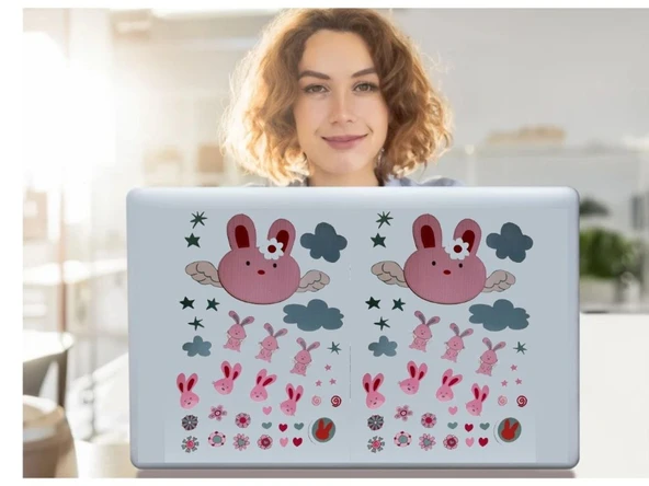 DEFTER STİCKER,LAPTOP STİCKER TAVŞAN DESENLİ PVC 70X50X0,5CM ürün görseli
