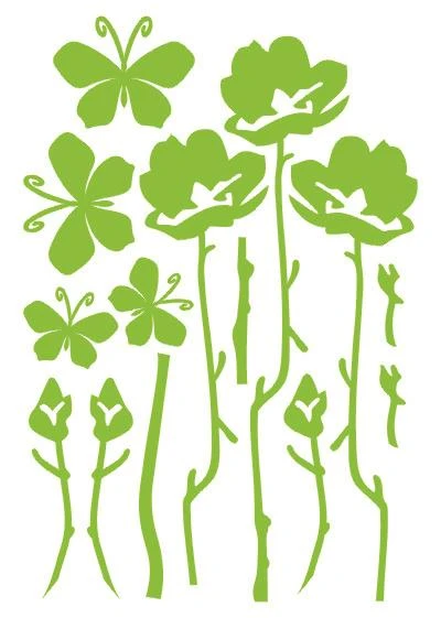 DEFTER STİCKER,LAPTOP STİCKER YEŞİL ÇİÇEKLİ PVC 48X33X0,5CM - 3