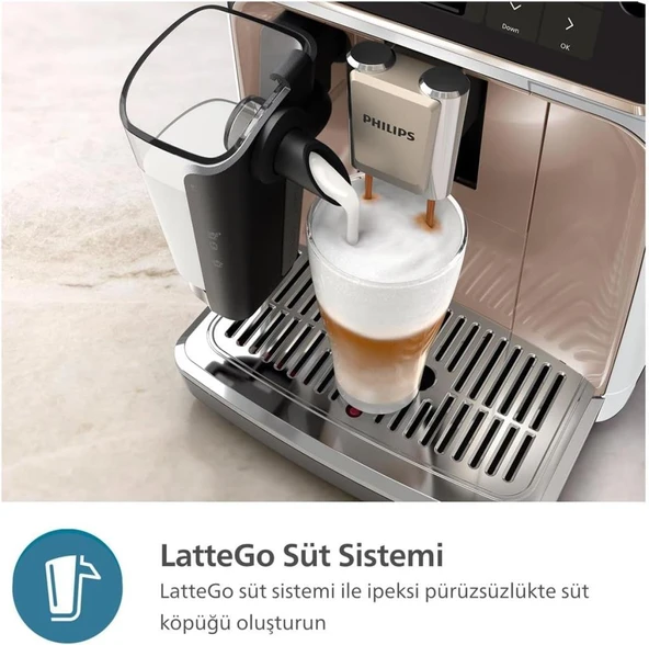 Philips 5500 Serisi LatteGo EP5543/80 Tam Otomatik Espresso Makinesi Teşhir - Resim 8