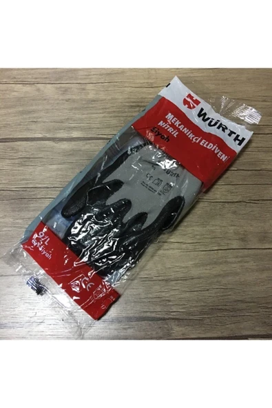 Würth Nitril Iş Mekanikçi Usta Eldiveni Gri-siyah No:9l - 2