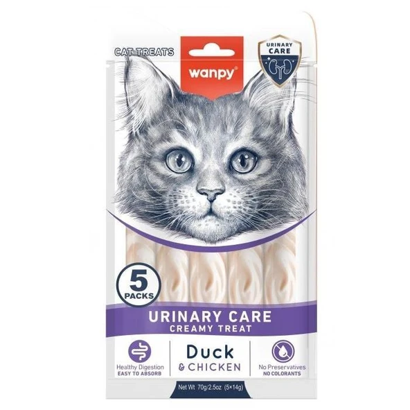 Wanpy Urinary Care Ördek ve Tavuklu Krema Kedi Ödülü 5x14gr ürün görseli