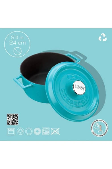 Lava Spring Yuvarlak 24 cm Döküm Tencere Outlet - 4