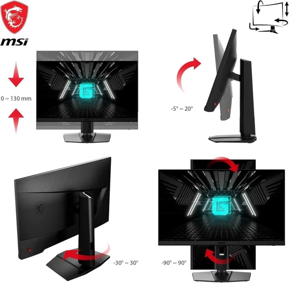 MSI G272QPF E2 27" 1 ms 2K Pivot IPS 180 Hz Oyuncu Monitörü Outlet - 6