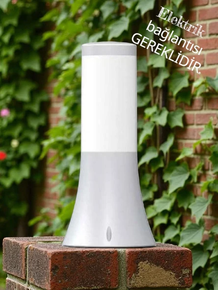 32 Cm, Plastik Gövde E27 Duylu Set Üstü Bahçe Armatürü, Elektrikle Çalışır Kaliteli Bahçe Apliği - Resim 7