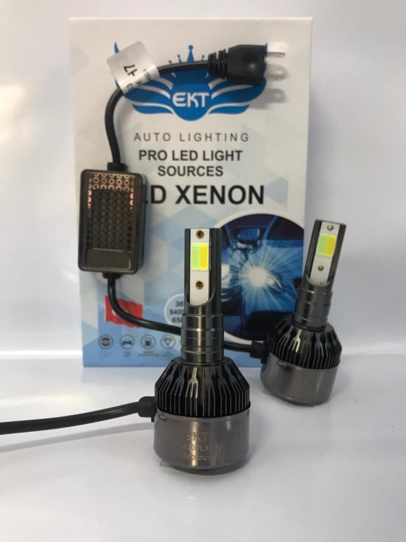 H7 9400 Lümen EKT 3 Renk (Deli Mavi, Beyaz, Açık Mavi) Led Xenon Şimşek Etkili(Led Far Ampulü)
