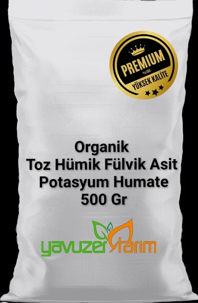 Organik Gübre Toz Hümik Fülvik Asit Potasyum Humat Gübre 500 gr