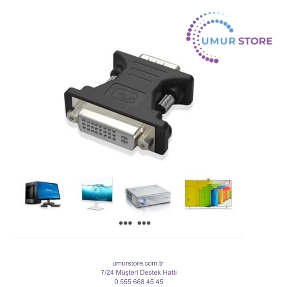 VGA DVI Çevirici VGA Erkek DVI Dişi 15 Pin VGA Erkek 24+5 Dişi DVI Çevirici - 2