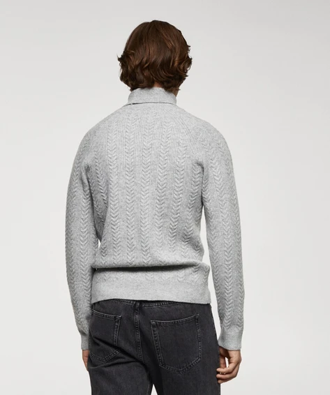 Mango Kıvrık yaka, örgü kazak - 3