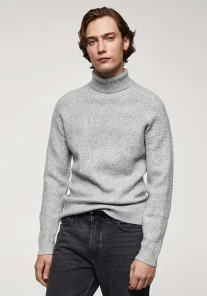 Mango Kıvrık yaka, örgü kazak