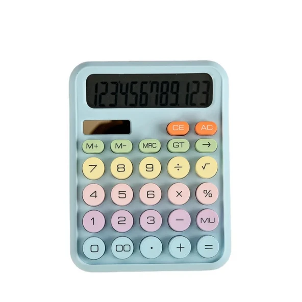 Renkli Tasarımlı Hesap Makinesi Büyük Ekranlı ve Sessiz Tuş Takımlı Pratik Masaüstü Ofis Hesap Makinesi Hafif ve Taşınabilir Günlük Kullanıma Uygun Hesaplama Cihazı - Resim 3
