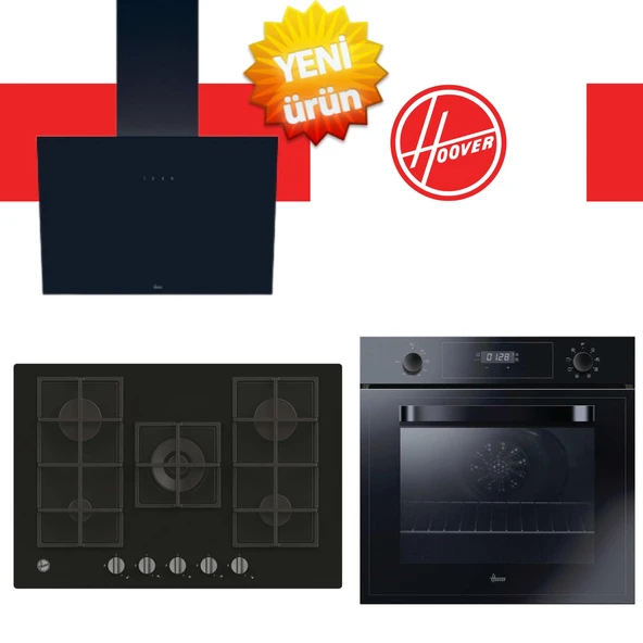 Hoover Riviera Ankastre Set A+++  ( HOT3051BI/E  + HVG74K3B 75 cm Siyah Ocak +  HDG6C1GBTK Siyah) ürün görseli