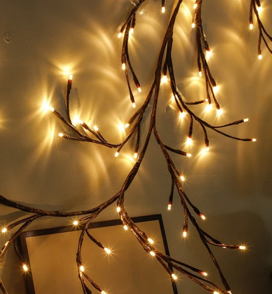 Sihirli Söğüt Asma Ağacı Ledi 144 led 8 mod + Uzaktan Kumandalı ( Yapışkanlı) Günışığı Ledli - Resim 4