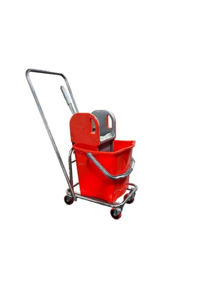 ELCY Tek Kovalı Krom Temizlik Arabası Ve Paspas Arabası Temizlik Seti Plastik Presli A Kalite - 3