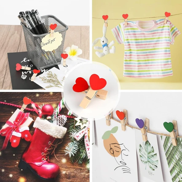 Kalpli Mandal Renkli ve Sevimli Tasarımıyla Çok Amaçlı Plastik Askı Mandalı Dekoratif Fotoğraf Mandalı Ev ve Ofis İçin Pratik Kullanımlı Dayanıklı Klips Mandal Seti - 4