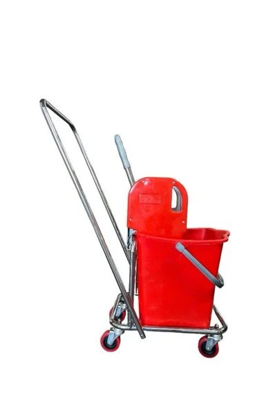 ELCY Tek Kovalı Krom Temizlik Arabası Ve Paspas Arabası Temizlik Seti Plastik Presli A Kalite - 4