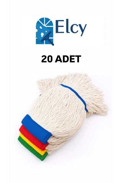 ELCY Islak Saçaklı Temizlik Arabası 350 gr Dar Mop Yedeği 20 ADET