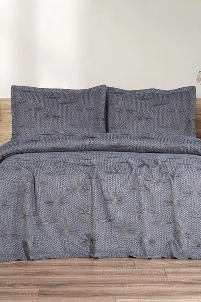 Hermes 3 Parça Çift Kişilik Pike Takımı 230x250 Gri ürün görseli