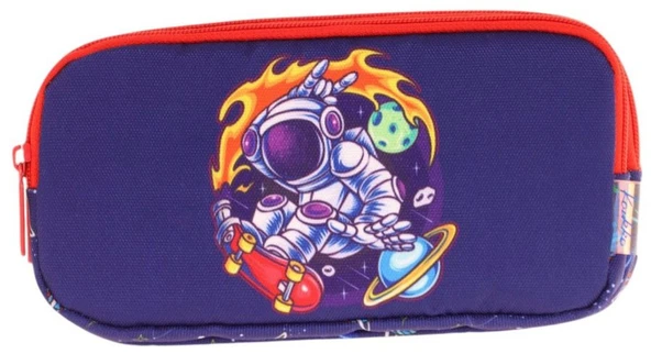 Kaukko Kids Kırmızı Lacivert, Astronot, Erkek Çocuk Üç Bölmeli Okul Kalem Çantası - L8267 - Resim 2